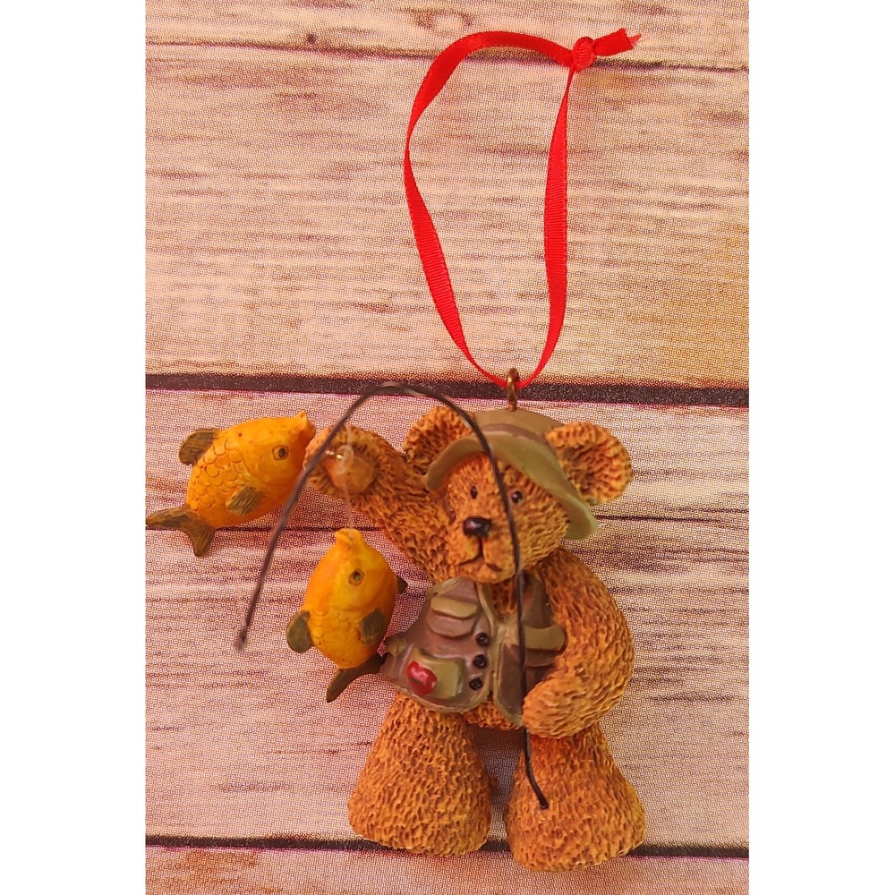 Fisherman  Bear Fishing Christmas Ornament  Bass Pro Hallmark Bears A3